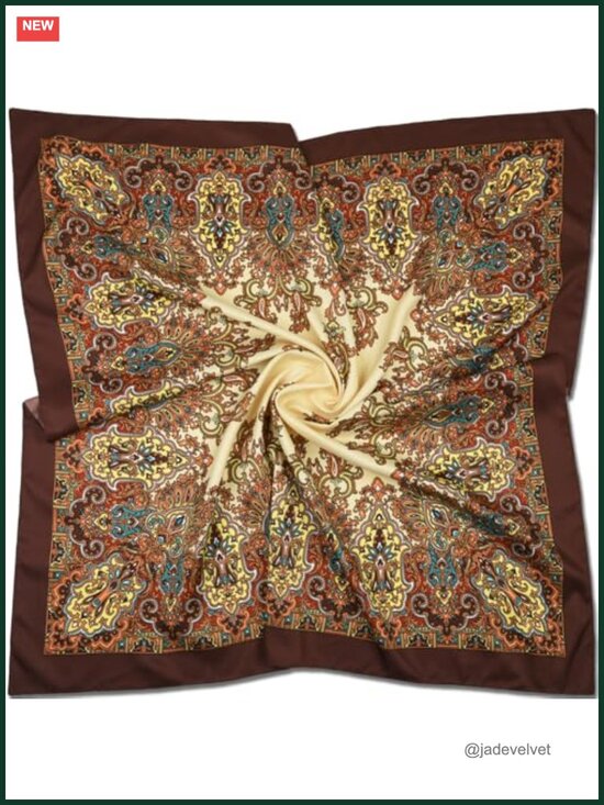 Accessories - Oversized Silk-Feel Satin Square Scarf, Hair Wrap, Headband, Bandana, Neckwear